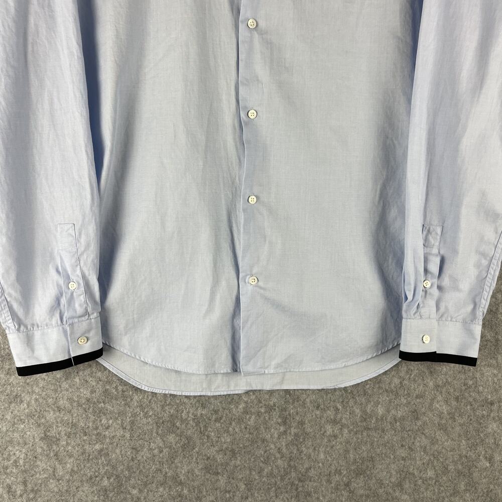 Sandro Paris Top Womens XXL Blue Button Up Cotton Long Sleeve Minimal Preppy - Picture 3 of 16